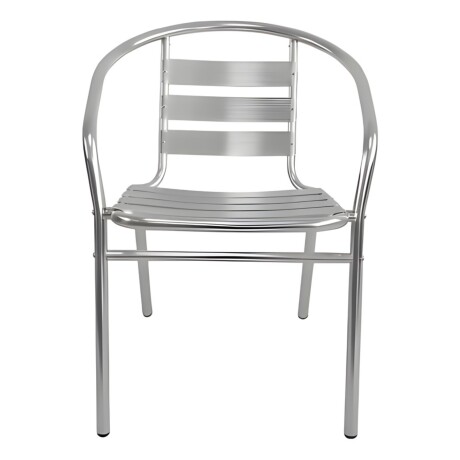 Silla de exterior Slat en aluminio plateada Silla de exterior Slat en aluminio plateada