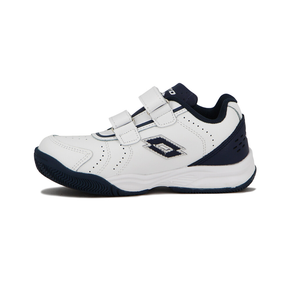 Lotto champion niño/a tennis cuero c/velcro blanco/marino Blanco-Marino