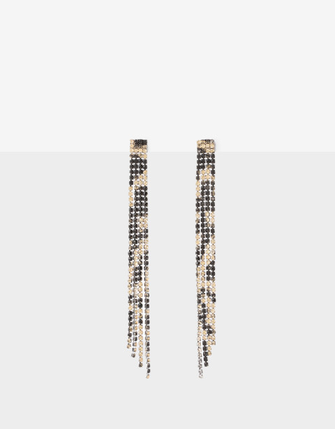 Aros Colgantes Largos Strass Aros Largos Strass - Cristal