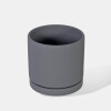 MACETERO CERAMICA GRIS OSC C/BASE 11X10.5CM Unica