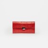 Billetera Dalia en cuero grabado Big Croco Rojo