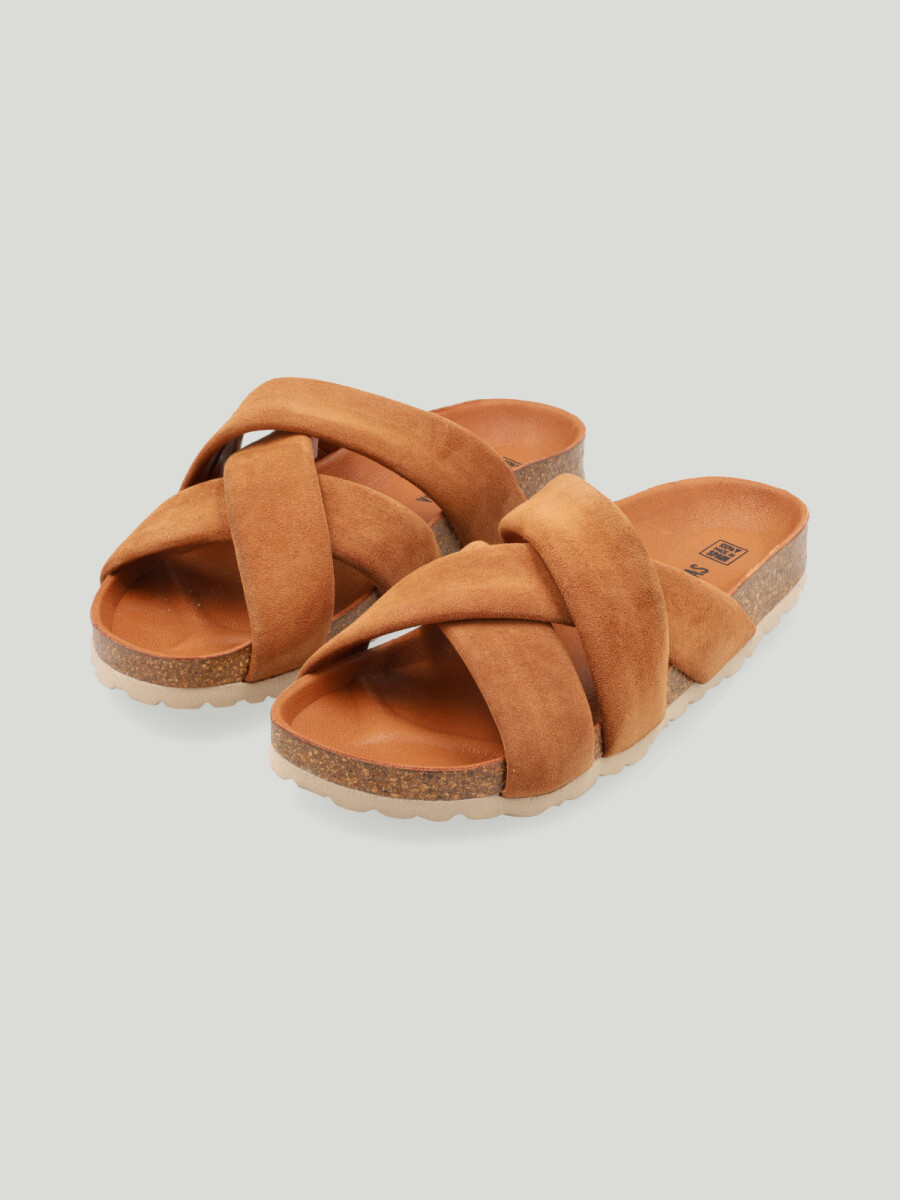 Sandalia Rosa Velour - Camello 