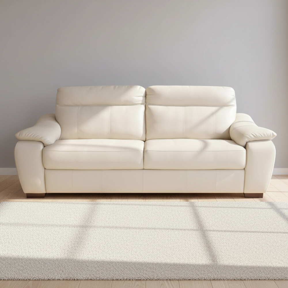 SOFA 3 CUERPOS CUERO-100-NATURAL NATURAL-BEIGE LAURENT MARFIL