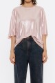 CAMISETA BOXY METALIZADA Gris