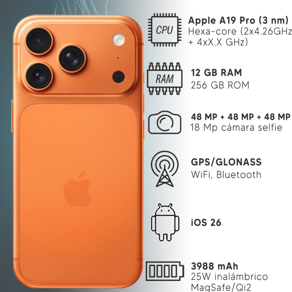 Apple Iphone 17 Pro Max 12/256gb 5g NARANJA