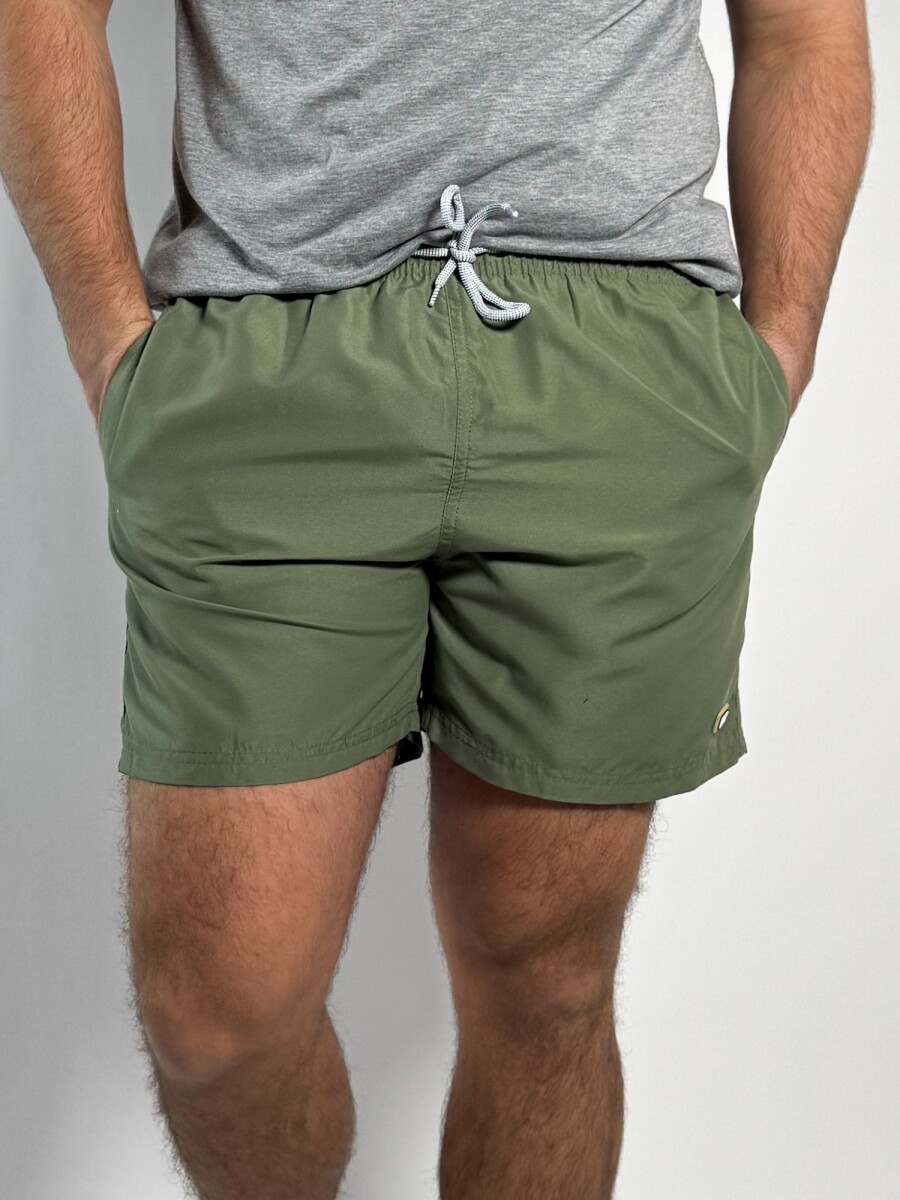 Short de baño liso Salvo - Militar 