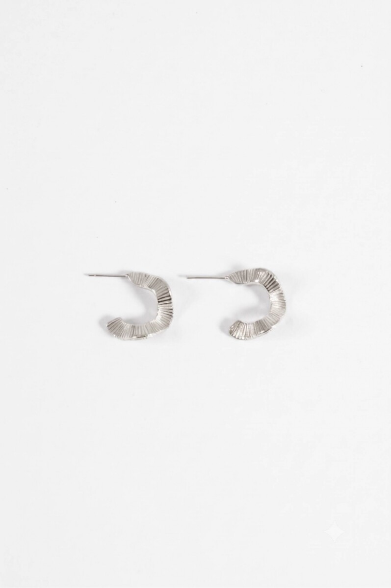 Aros acero wavy - plateado 