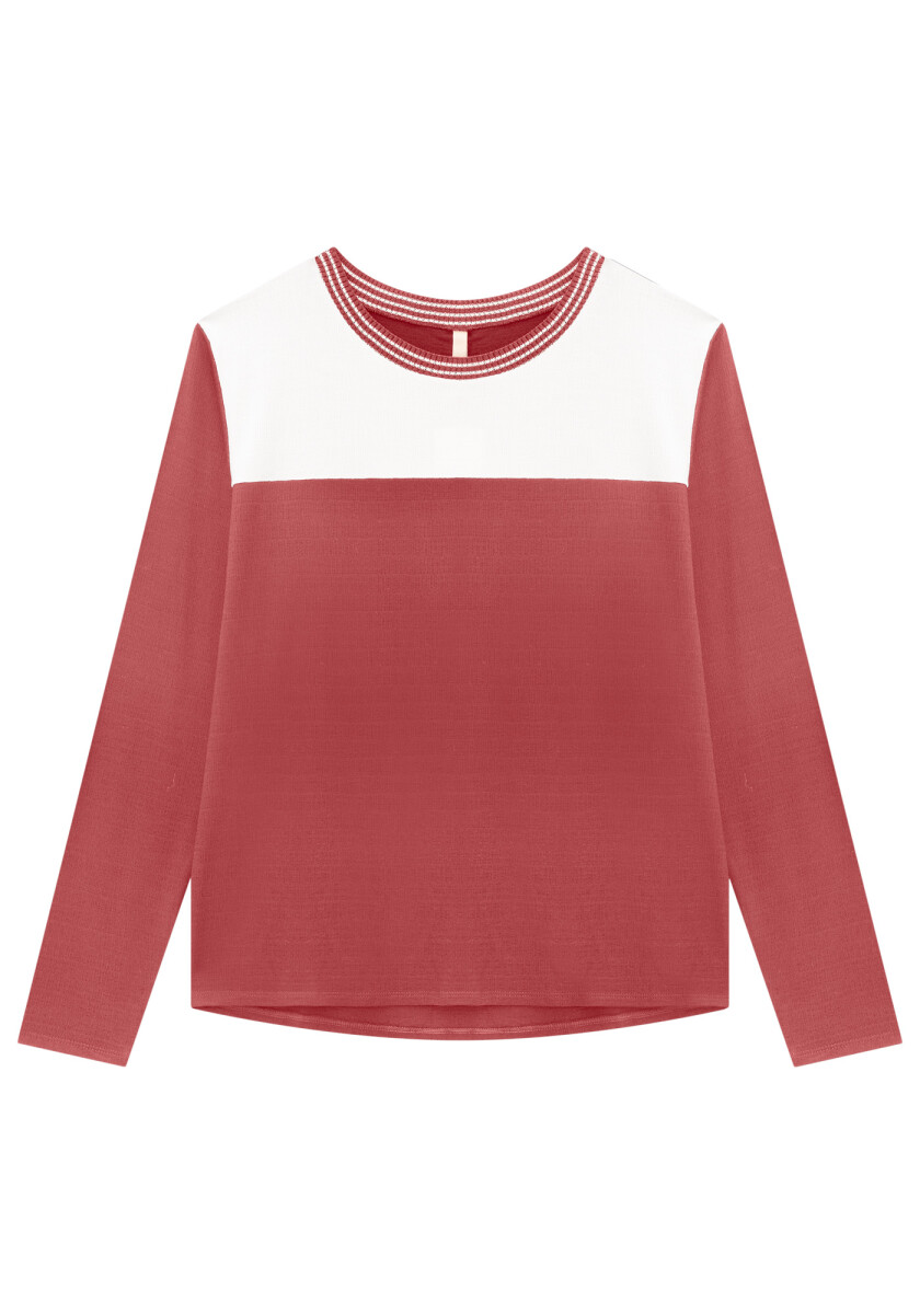 Blusa de Malla Vicenza Plus Size - Rojo 