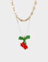 Collares Cortos Frutas Collar Multicadena Fruta - Dorado
