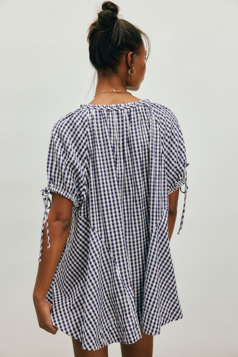 TUNICA FARLEY GINGHAM Azul