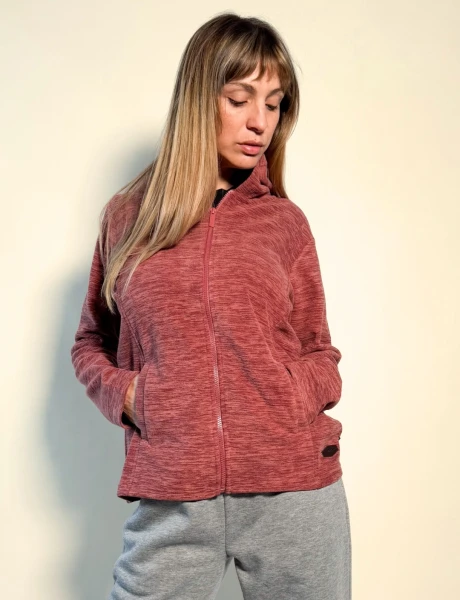 Campera micropolar jaspeada Greta Ladrillo