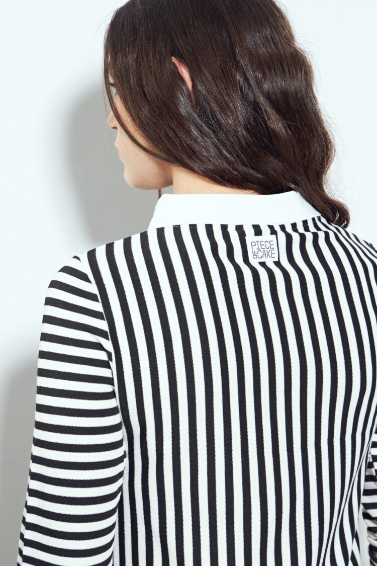 REMERA RUFINA Negro/Crudo