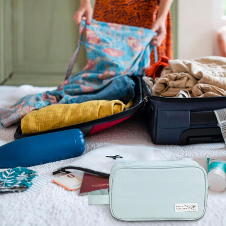 Neceser Organizador Mano p/ Viaje Bolso Maquillaje Cosmética Verde