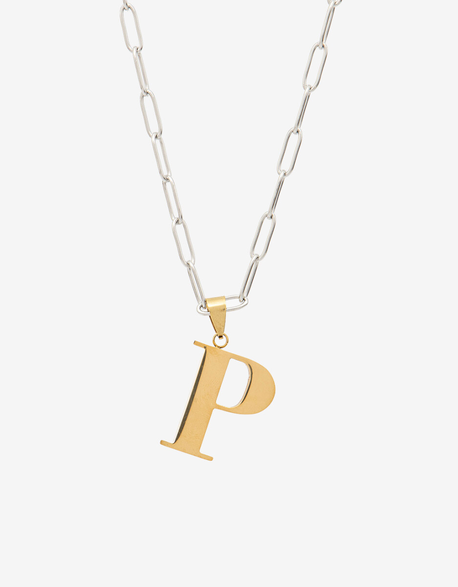 Collar Acero Inicial Letra "p" 
