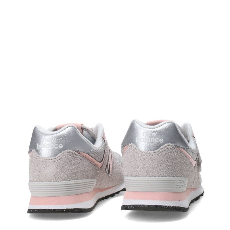 Championes de Niños New Balance Lifestyle 574 Velcro Gris - Rosado