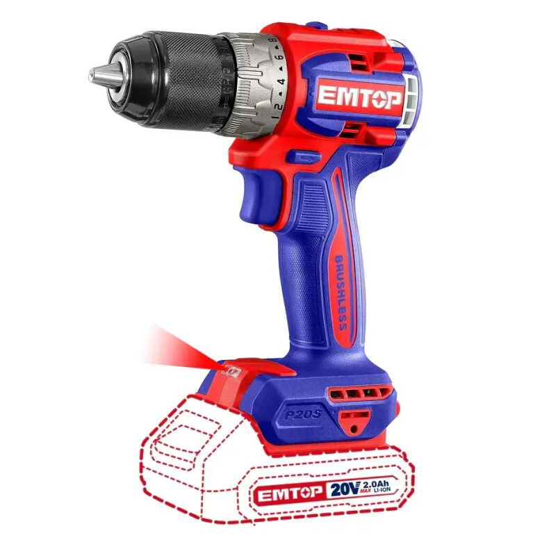 Taladro atornillador Emtop Brushless 20v (solo) Taladro atornillador Emtop Brushless 20v (solo)