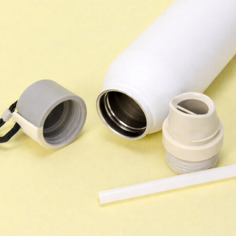 Botella térmica con elástico de agarre 700ml Beige