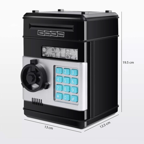 Alcancia Infantil Caja Fuerte Apertura Con Codigo Seguridad Negro