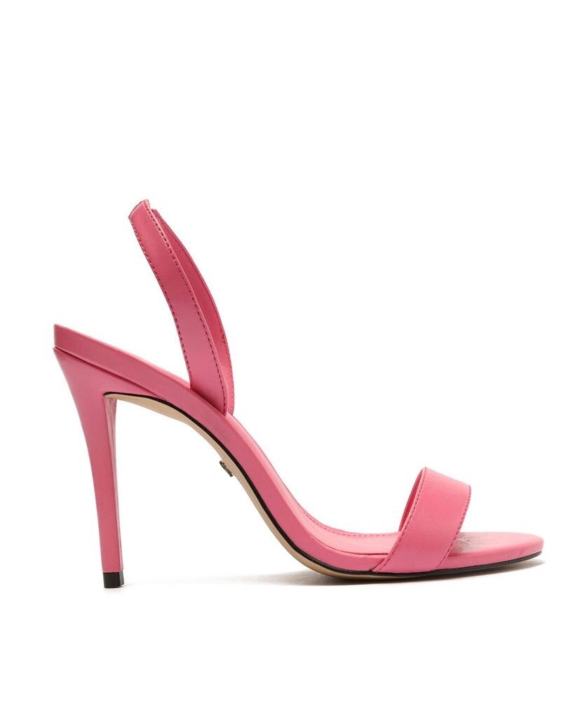 Sandalia Taco Alto Fino Con Talon Rosa U
