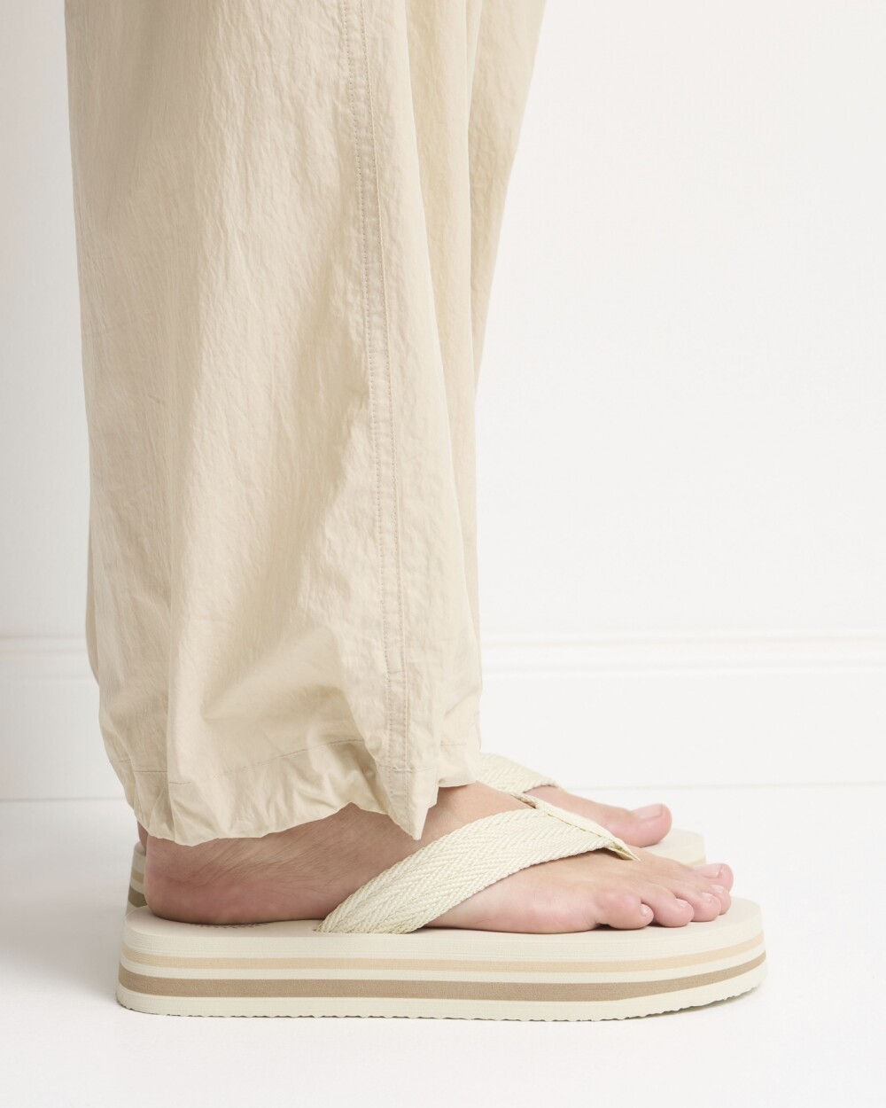 Sandalia media Bungalow en textil Natural