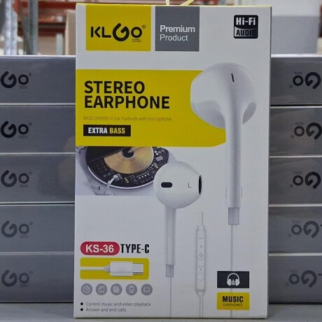 AURICULARES KLGO CABLE SALIDA TIPO C KG KS36 EN CAJA (HE1726) AURICULARES KLGO CABLE SALIDA TIPO C KG KS36 EN CAJA (HE1726)