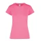 Camiseta jaspe a la base dama - Rosa neón