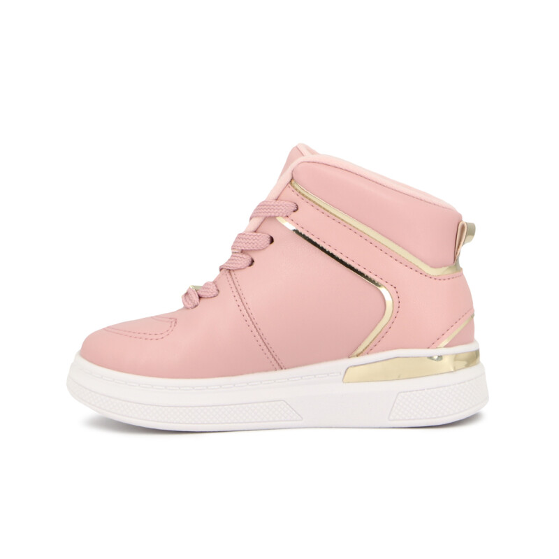 Molekinha Bota Casual Acordonada Rosado-dorado