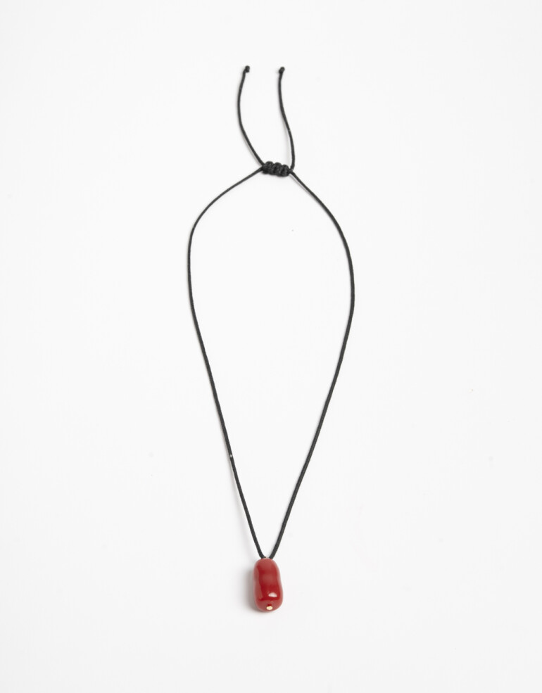 Collares Largos Acrilico Collar Largo Pieza Acrílico - Rojo Medio