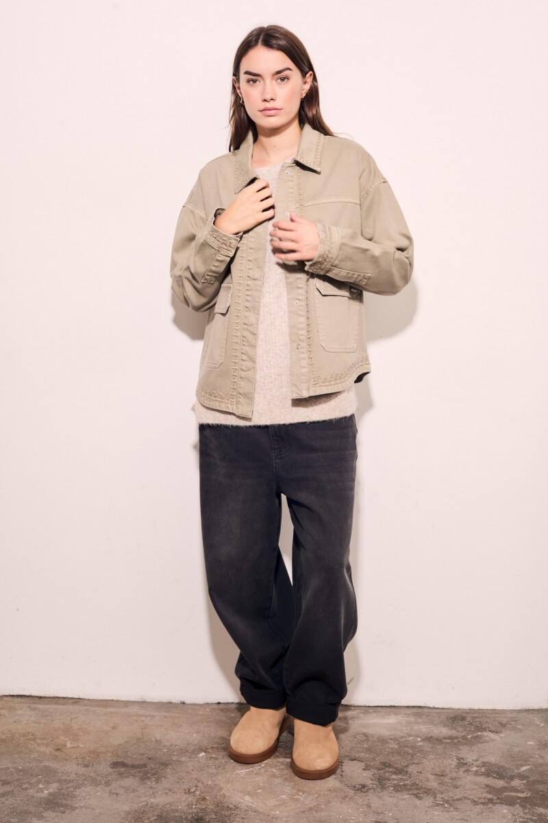 Sobrecamisa Bordada Garment Dyed Safari