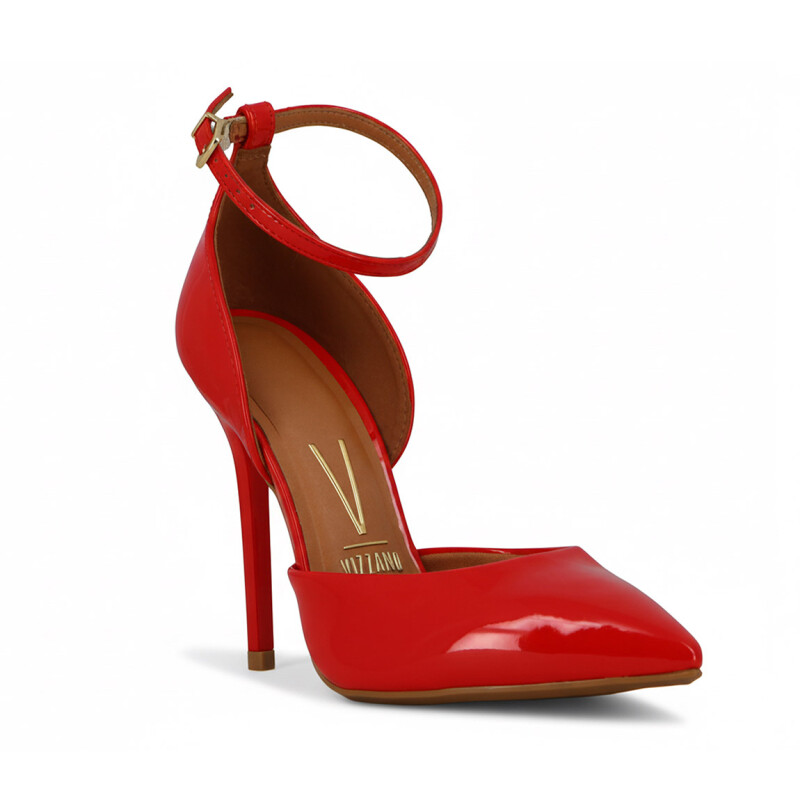 Zapato Mujer Vizzano Con Pulsera Taco Alto Rojo