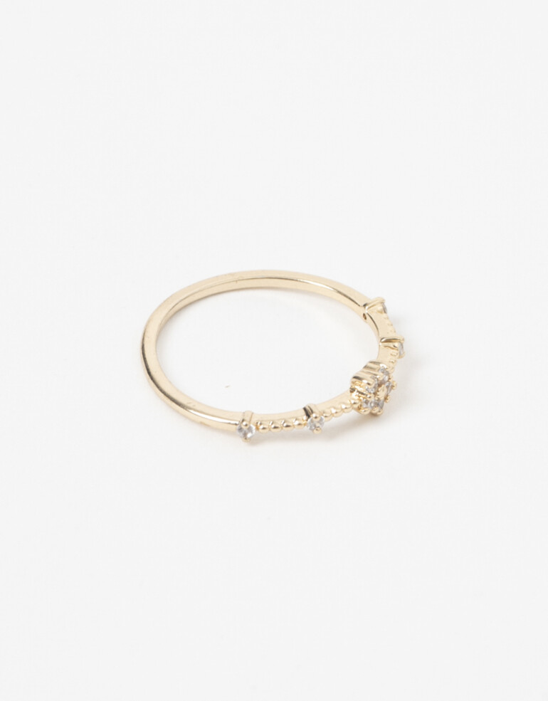 Anillos Chicos Strass Anillo Con Cubic Zirconia - Dorado
