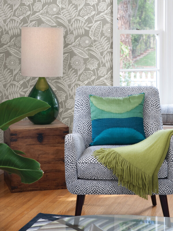 COLECCIÓN PACIFICA - ALMA LIGHT GREY TROPICAL FLORAL - N/A