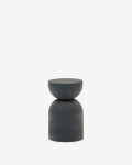 Mesa auxiliar Rachell de metal con acabado pintado gris mate Ø 30 cm