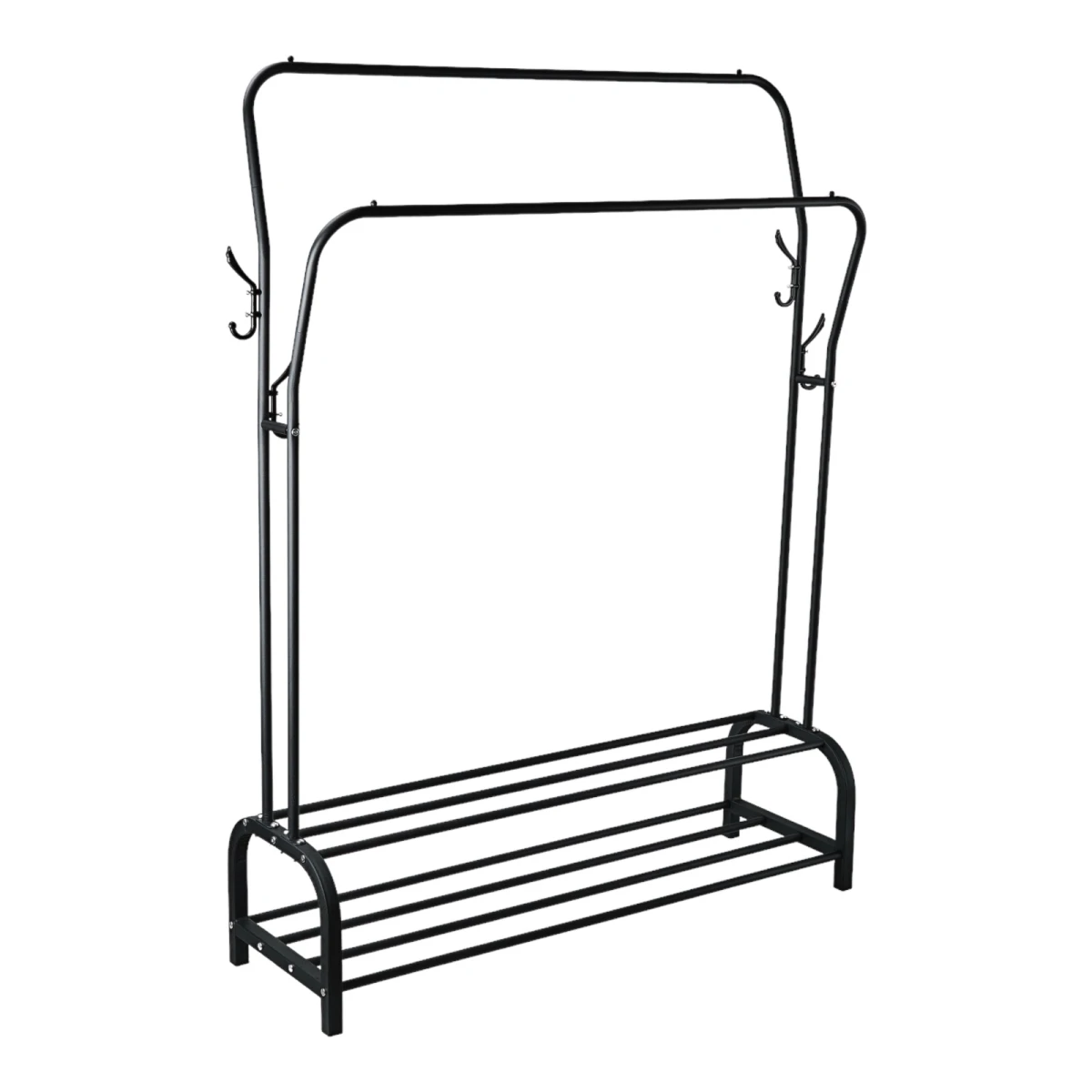 Perchero Organizador Metal Doble Con Zapatera Doble 