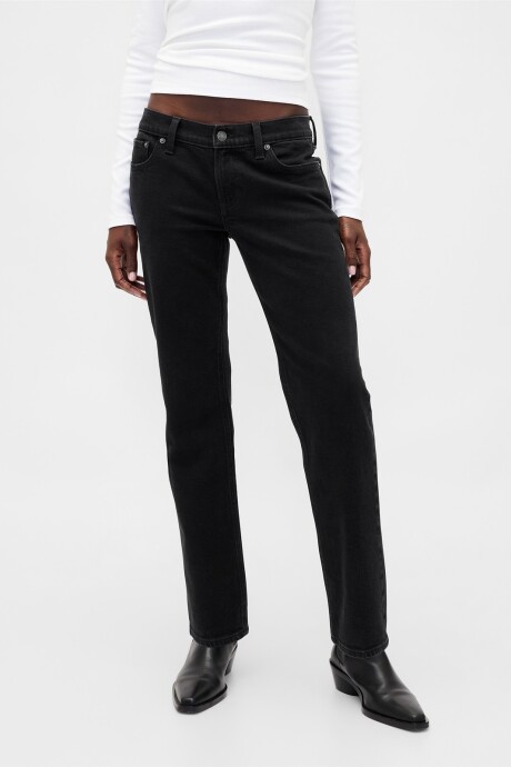 Jean 90S Straight Tiro Bajo Mujer Black 1