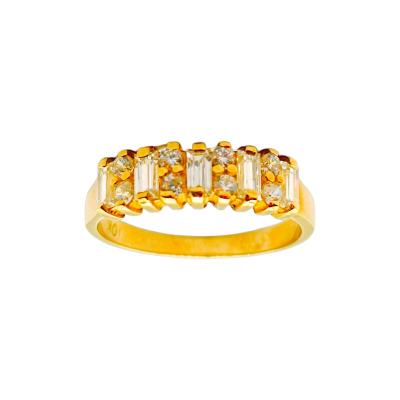 Anillo-Oro bajo-Piedras circonias-AN8034 conpiedra