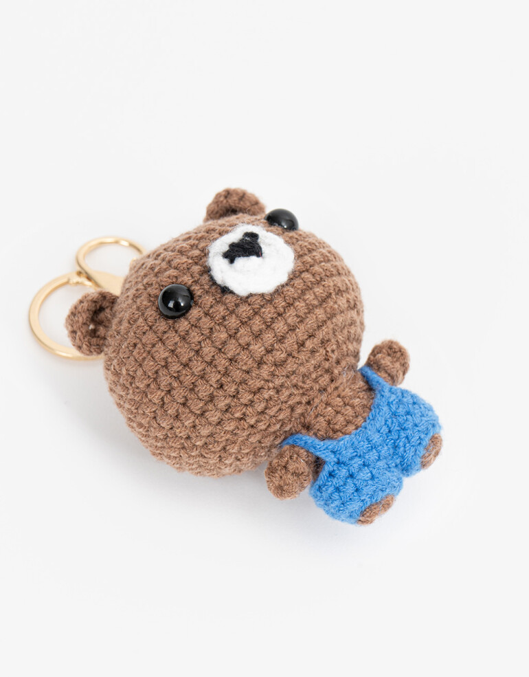 Llavero Cozy Llavero Y Bag Charm Crochet Oso - Marron Chocolate