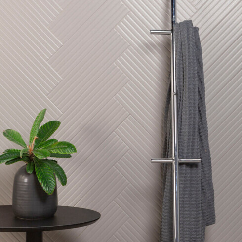 Ceramica Gris Mate Decorada 10X40Cm Pared GAMAS DE VERDE