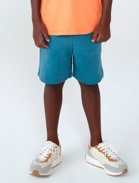 BERMUDA DE NIÑO DE ALGODÓN CELESTE