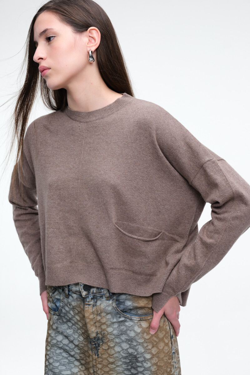 SWEATER COSTURA Camel
