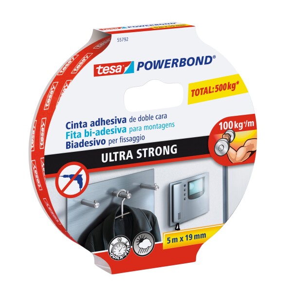 Cinta Doble Cara Ultra Fuerte 19mm x 5m Tesa