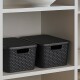 Set x2 caja simil ratán 7 lts NEGRO