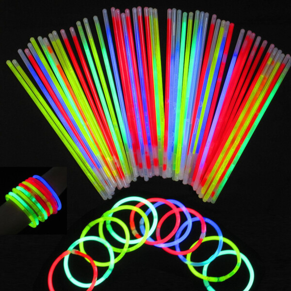 Pulseras Flúo Pack De 100 Unidades Luminosas Colores Neón Pulseras Flúo Pack De 100 Unidades Luminosas Colores Neón