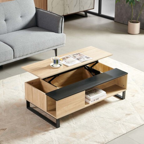 MESA RATONA REBATIBLE MDF-Y-METAL NEGRO ENZO NEG/NAT