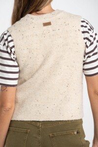 Chaleco Tejido Beige Melange