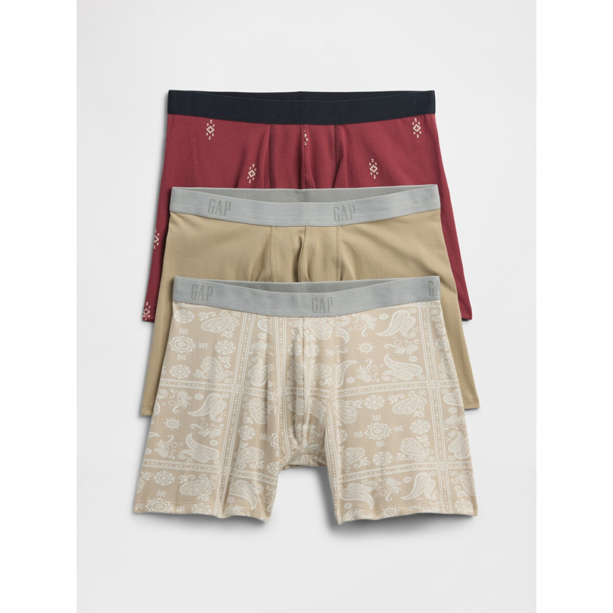 V-3PK BOXER BRIEFS - KHAKI 