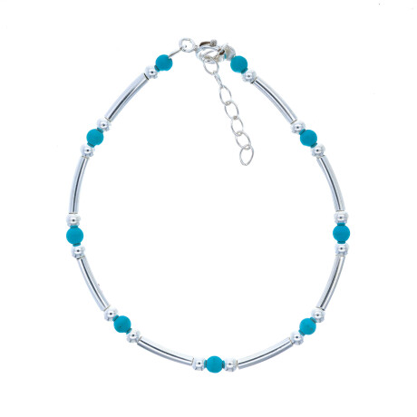 Pulsera de plata 925 y turqueza. Pulsera de plata 925 y turqueza.