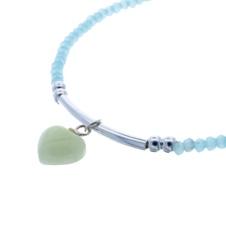 Pulsera de plata 925 con acrílico, corazón. Pulsera de plata 925 con acrílico, corazón.