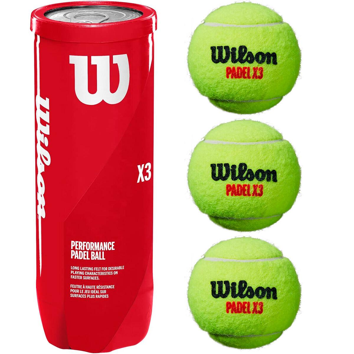 Set Tubo X3 Pelotas Wilson Para Padel Profesional - 1 