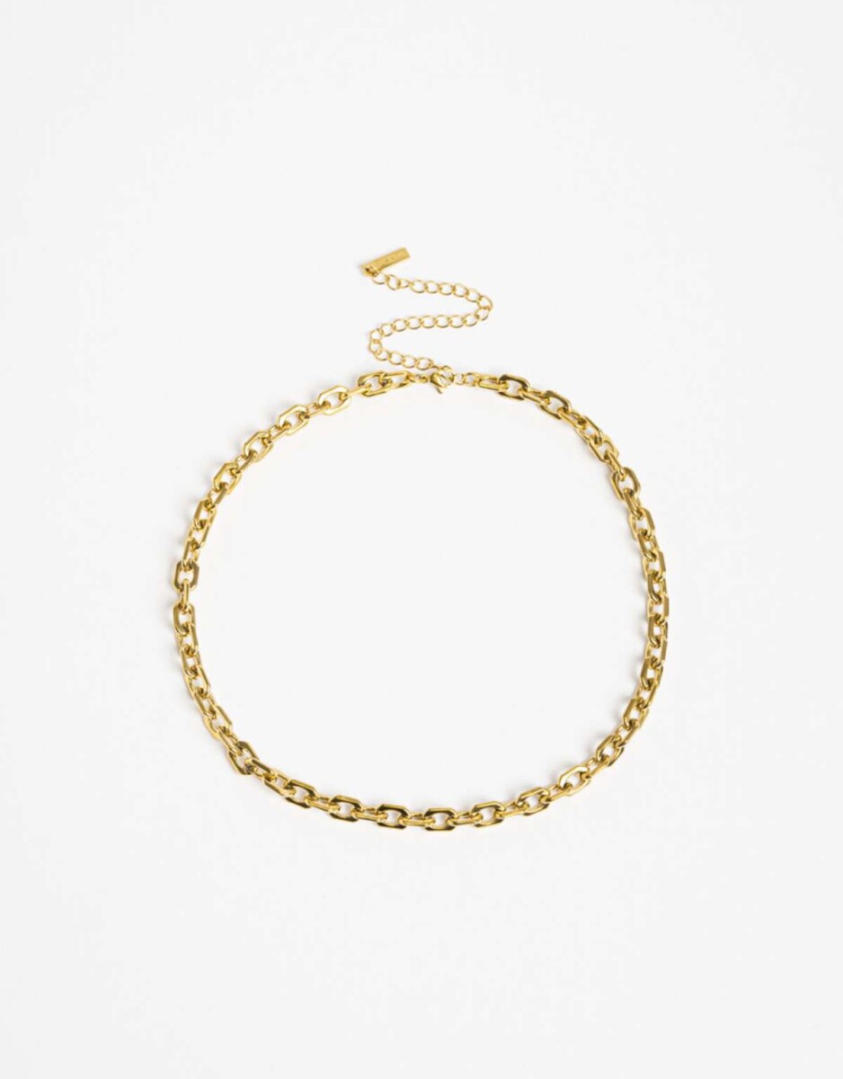 Collar De Cadena Eslabones Acero - Dorado 